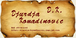 Đurđa Komadinović vizit kartica